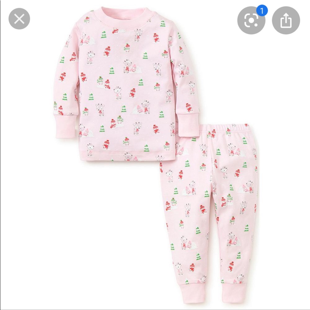 Kissy Kissy Pink Snow Day Print Pajama Set